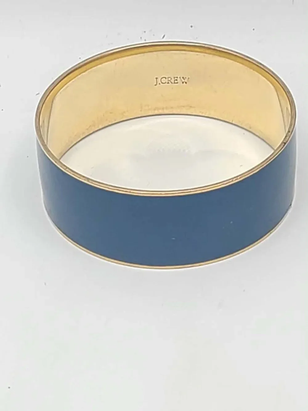 J Crew Blue Enamel Gold Tone Bangle Bracelet
